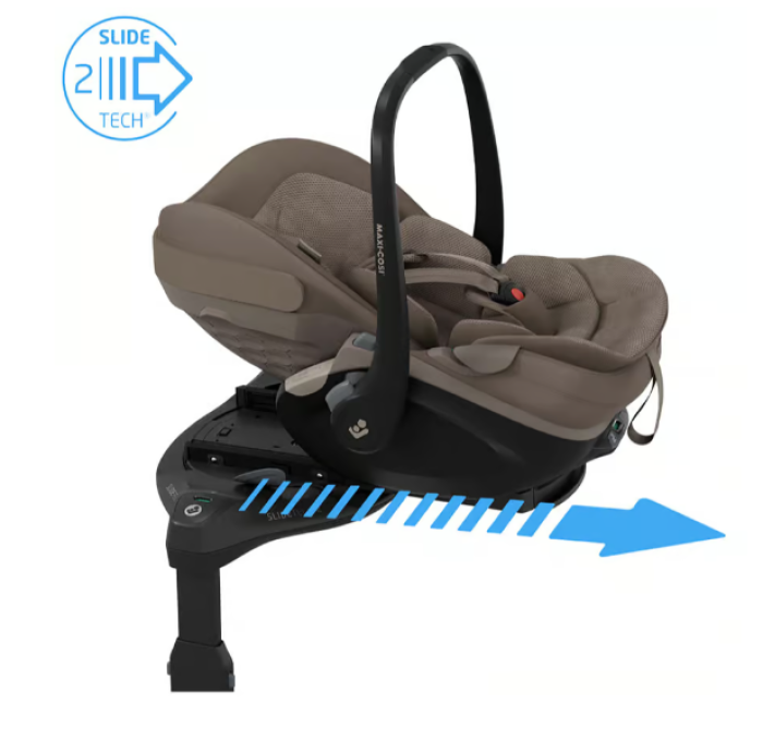 Preview: Maxi-Cosi Pebble Slide Pro Oak Truffle mit FamilyFix Slide Pro kompatibel